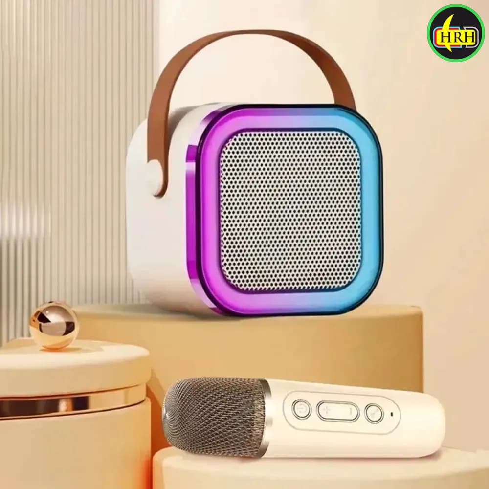 K12 Karaoke Machine Portable Bluetooth 5.3 PA Speaker With 1 Wireless Microphones Home Family Singing Children's Gifts by HRH Shopping